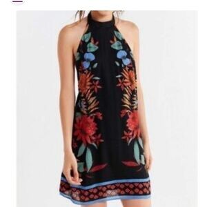 Urban Outfitters Floral Halter Neck Mini Dress Medium